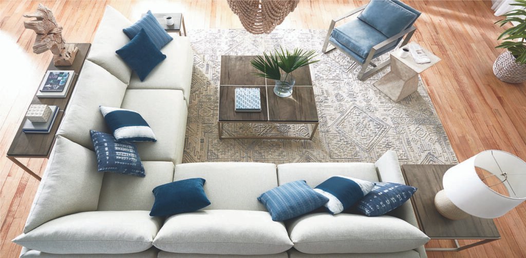 Sofa and loveseat, or a sectional. Which is right for your room? Room Layout image from overhead